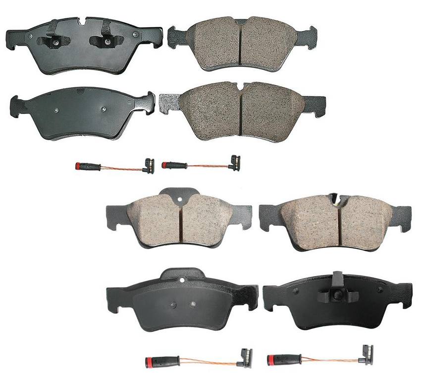 Mercedes Disc Brake Pad Set Kit - Front and Rear (Ceramic) (EURO) 164420262064 - Akebono Euro Ultra-Premium 4096935KIT